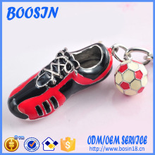 Factory Metal Alloy Sneaker and Football Pendant Keychain